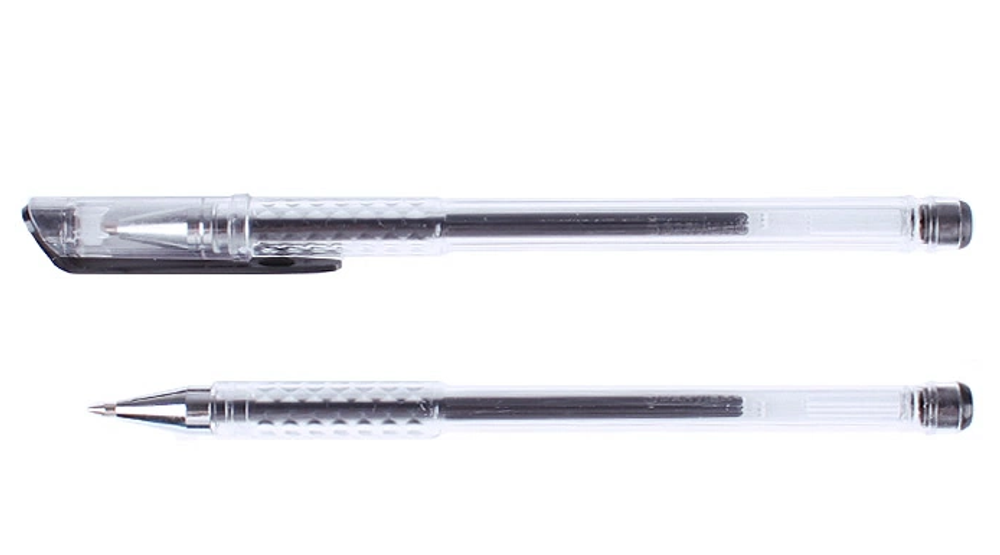 Ручка гель 0,7мм. черная, корпус прозрачный (Darvish)