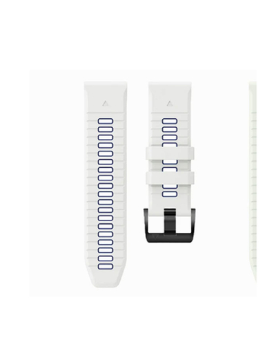 Ремешок двухцветный QuickFit 26 мм для Garmin Fenix 7x/6x/5x/5x plus/3, Descent, Tactix, Enduro, D2, Instinct 2X (Белый/Синий)