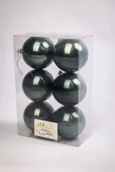 Набор пластиковых шаров Анет 80 мм., графит перламутр, 6 шт., ЕлкиТорг (150322)