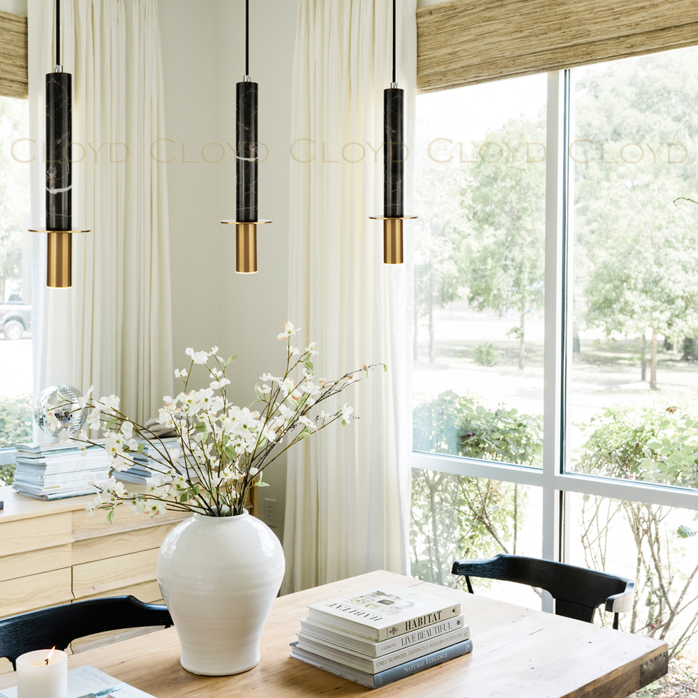 Подвесной светильник Cloyd CLARNET-A P1 / выс. 36 см - черн.мрамор (арт.10797)