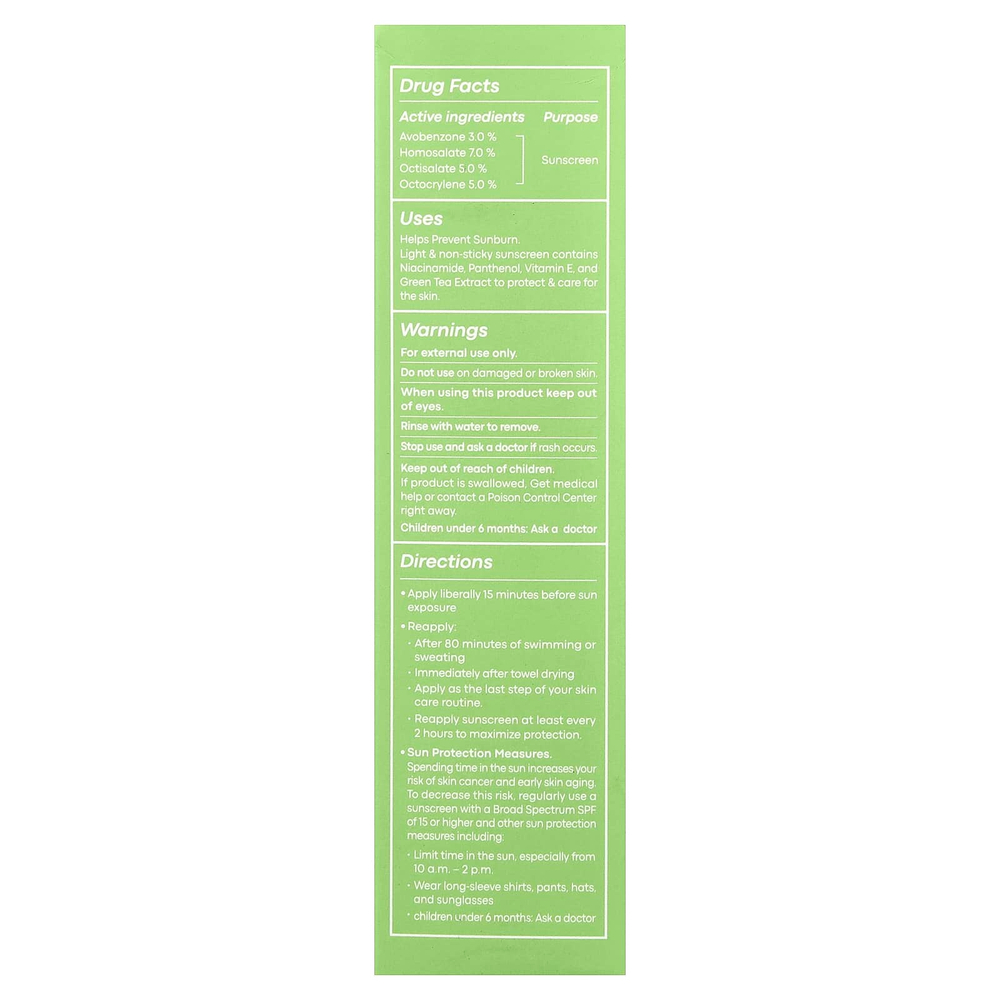 TonyMoly, суперлегкий зеленый чай для ежедневной защиты, SPF 50, 50 мл (1,69 жидк. унции)