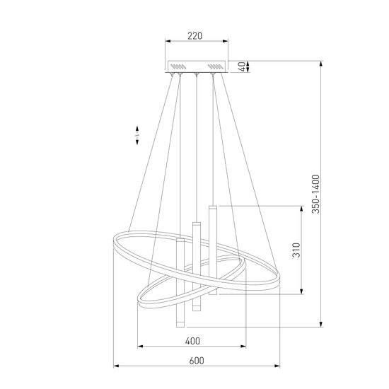 90270/3 / подвесной светильник / черный