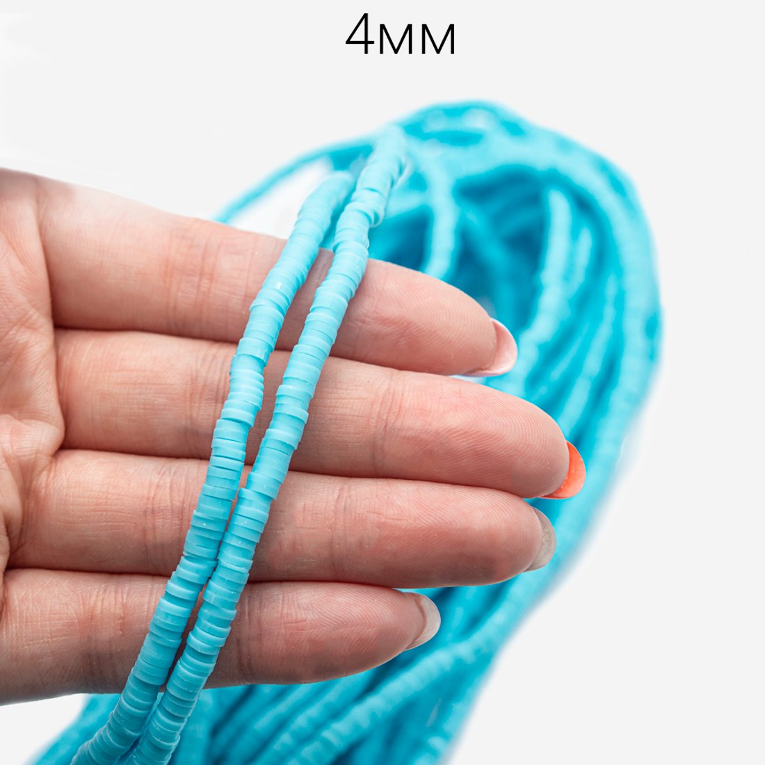 Бусины хеши, каучук, оттенок "Sky"