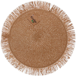 Салфетка на стол 38см плетеная «Бохо» льняной