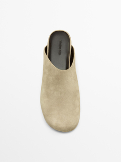 Massimo Dutti Сабо из расщепленной замши, бежевый