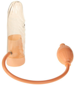 Помпа-пенис с грушей Trojan (прозрачный, телесный ) (Цвет: прозрачный, телесный)