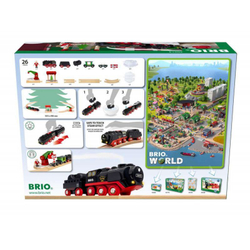 Brio - Trains &amp; Vehicles Christmas Set с поездом на пару на батарейках 36014