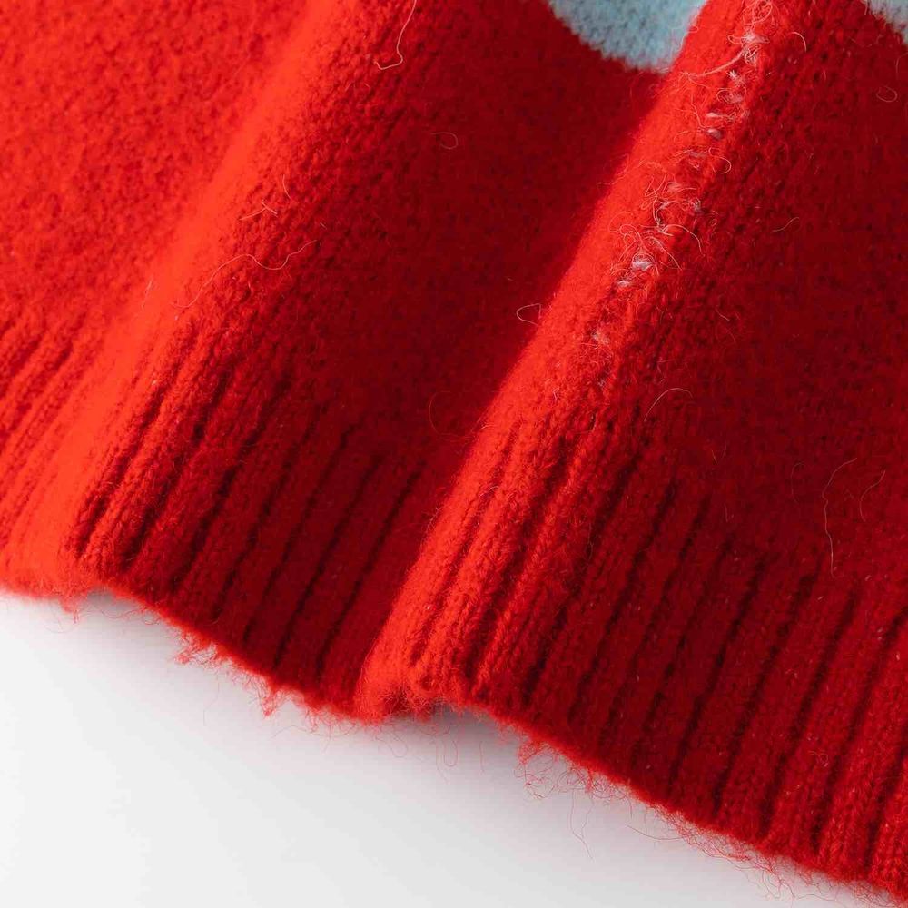 Свитер Ymkashix Stripes Hood красный/голубой