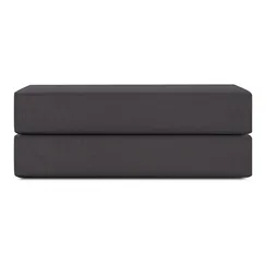 Простыня на резинке из премиального сатина темно-серого цвета из коллекции essential, 160х200х30 см