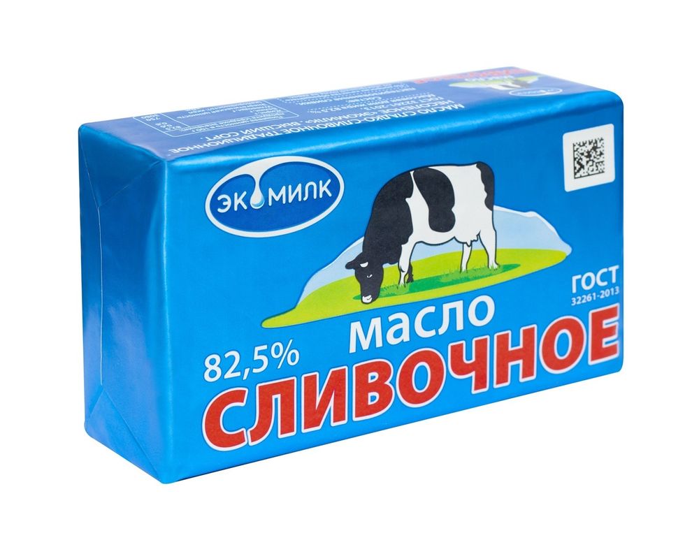 Масло Сладко-сливочное &quot;ЭКОМИЛК&quot; БЗМЖ 82,5%, 450гр