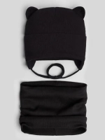 Шапка детская осенняя на завязках и снуд