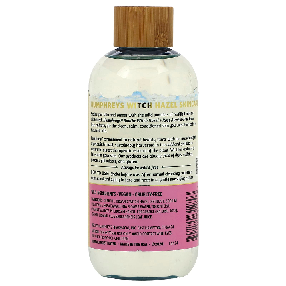 Humphreys, Witch Hazel, тоник без спирта с розой, успокаивающий, 236 мл (8 жидк. унц.)