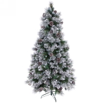 Ёлка «Царица леса» 210 см, ПВХ+леска, с белым напылением+шишки (1026 веток) (SZ1017-210)