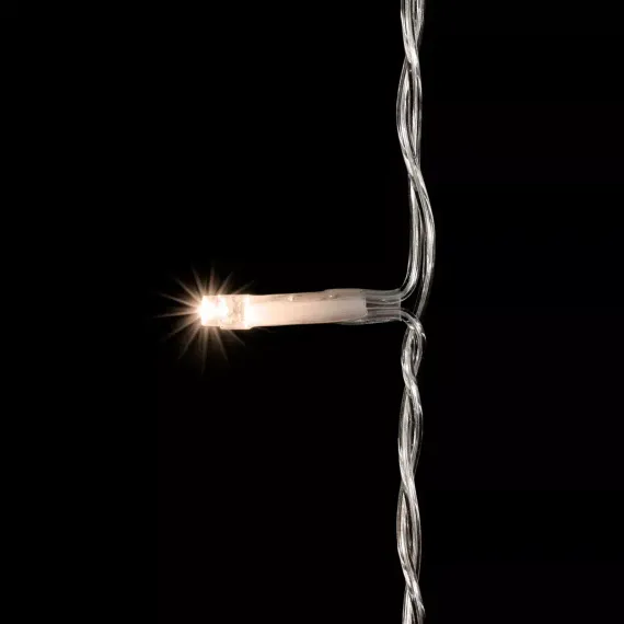 Светодиодный облегченный мерцающий занавес 2*2 м, 220V., 400 теплых белых LED ламп, прозрачный ПВХ, Beauty Led (PCL400NOTBL-10-2WW)