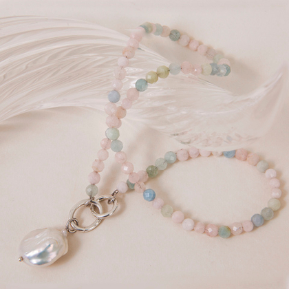 Колье с Бериллом и Барочной Жемчужиной