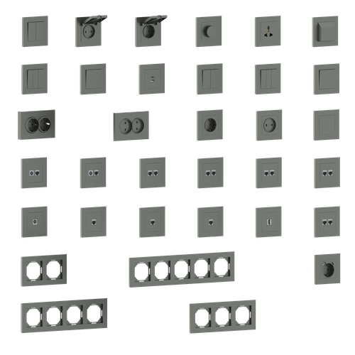 Рамка 3-я, матовый титан, серия A07