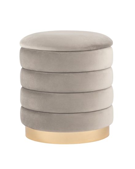 Пуф Франсис с ящиком велюр серо-бежевый