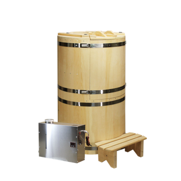 Комплект "КРУГЛЫЙ ПРЕМИУМ" (кедровая бочка с парогенератором)