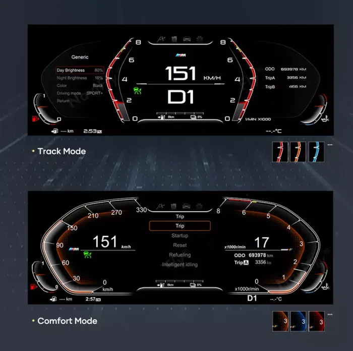 Электронная панель приборов BMW 6-серия F06/F12 2011-2018 - RDL-1261 с LCD / ЖК 12.3" экраном QLED