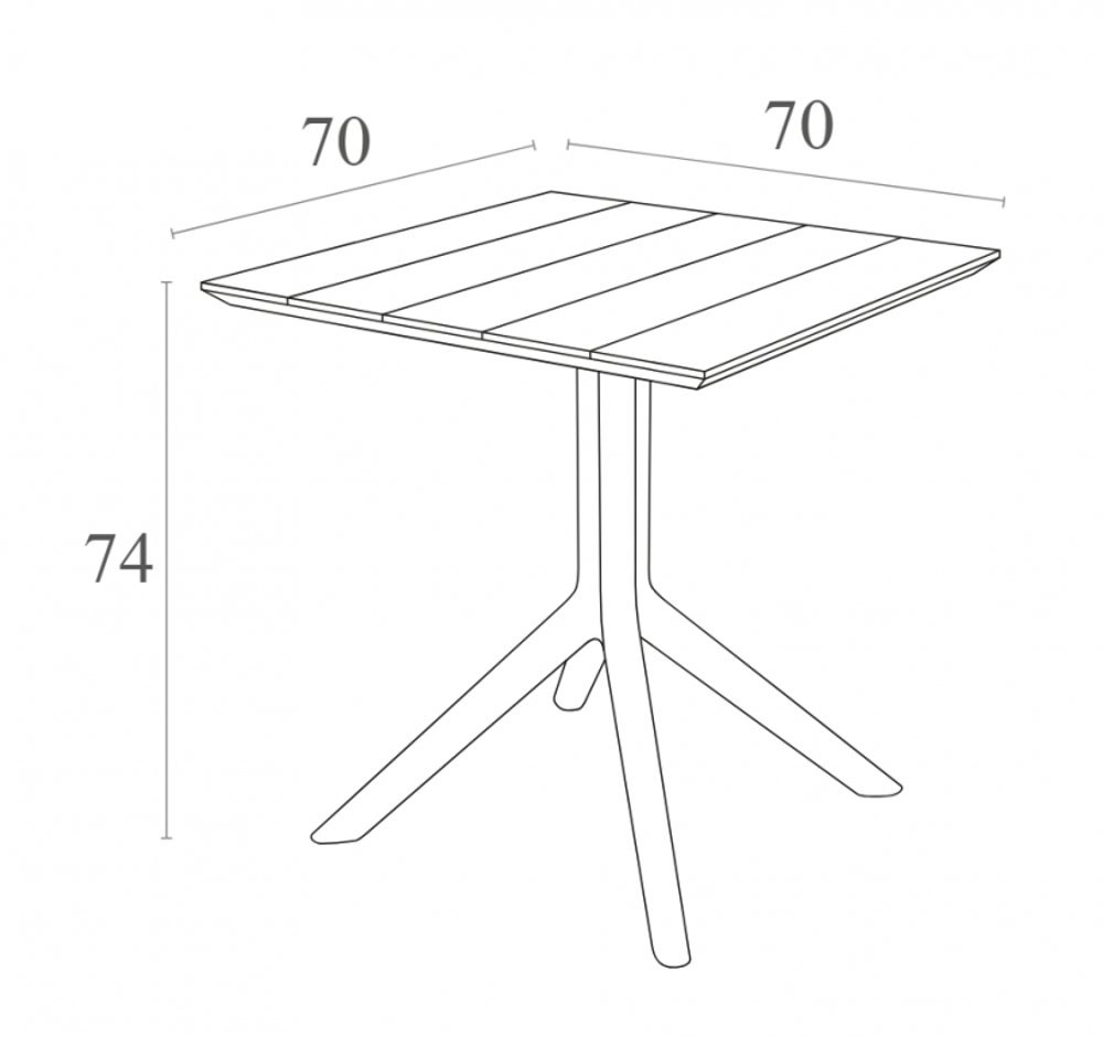 Стол пластиковый Siesta Contract Paris Table 70, белый