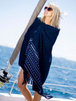 Пляжное полотенце Santorini, синее (10266017)