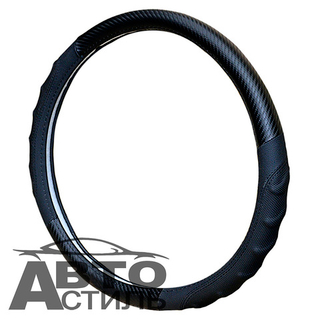 Оплетка на руль круглая Coolpart MAXIMAL (45) к/з черный/черный A  C104XXL-BLBL