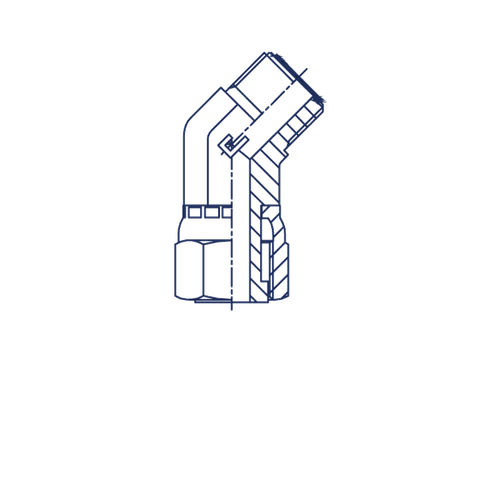 Соединение FN45 D08-10 ORFS 11/16 (обжатая гайка)