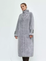 Шуба женская чебурашка тедди, серая, SilverFox