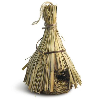 Гнездо-домик для птиц из луговых трав с соломенной крышей, d120*240мм, серия NATURAL , Triol