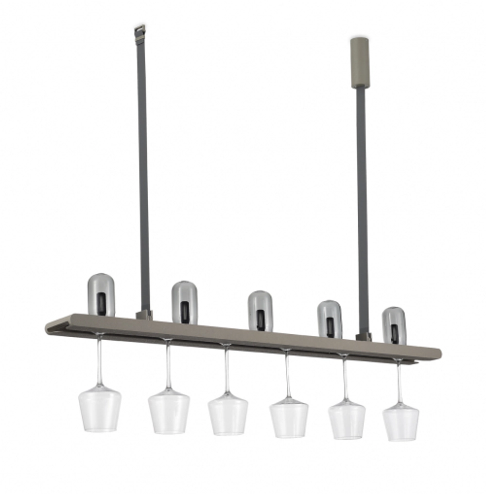 Подвес,  20Вт (LED 5x0, 5Вт+светодиодная лента 17, 5Вт),  серый