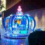 Детская электрическая карусель «Снежная корона» синяя, 12 мест