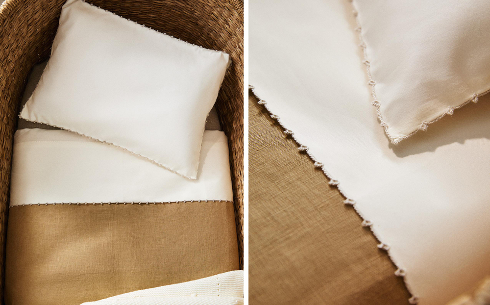 Комплект постельного белья Zara Home, 75х100 см, хлопок 100%, однотонный, 8610/499