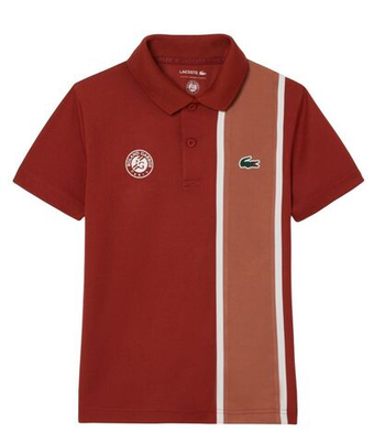 Футболка для мальчика теннисная Lacoste Kid's Roland-Garros Мяч Kids Edition Shirt - brown/light brown