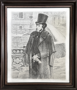 Лаврухин Ю.Н. (1924–2016). Пушкин. Мойка. 1992 г. Бумага, автолитография.