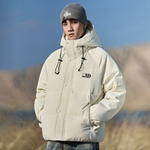 Пуховик для мужчин бренд премиум-класса GURBAKS с капюшоном ,комбинированная ткань. Купить оптом и в розницу.