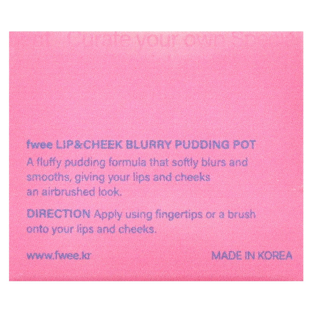 fwee, Lip & Cheek Blurry Pudding Pot, PK04 Crush, 5 г (0,17 унции)