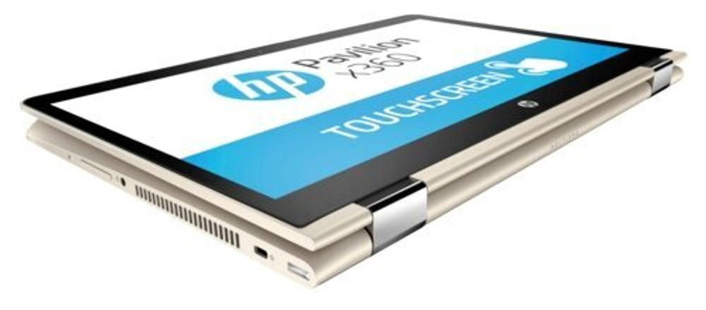 Ноутбук-трансформер HP Pavilion x360 Convertible 14-ba047ur (2GF88EA) 14"/Intel Pentium Gold 4415U/RAM 4GB/HDD 500GB/Intel HD Graphics/1920*1080/IPS/Windows 11/Подсветка кл-ры: нет/золотой. Состояние: B1