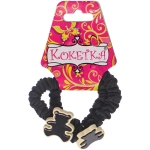 Резинки для волос 2шт «ФАНТЕЭГРО», мишки, цвет черный, молочный и коричневый, d-5.5см (Кокетка)