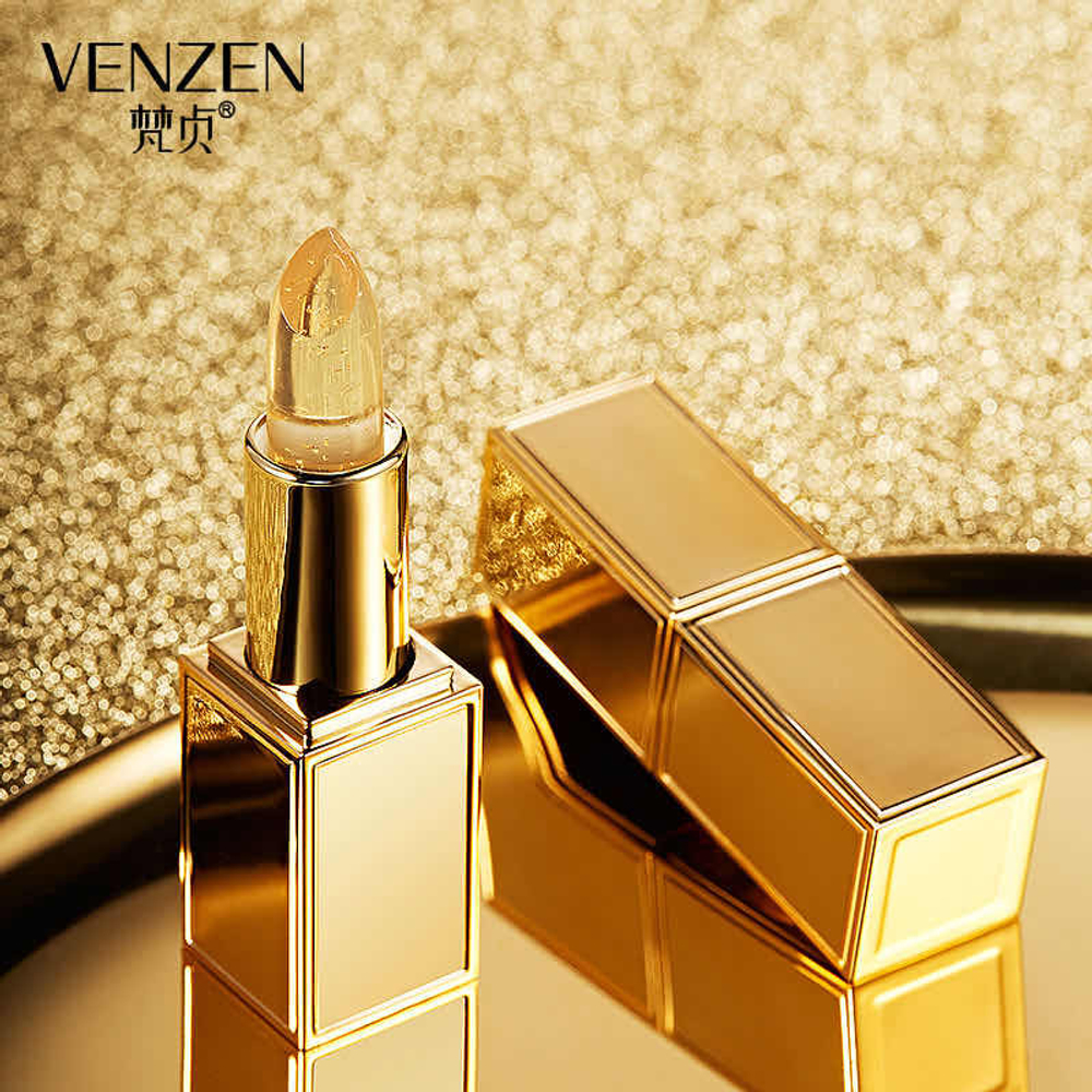 Бальзам для губ Venzen с золотом проявляющийся увлажняющий 24K Gold Lip Balm 4,3 г