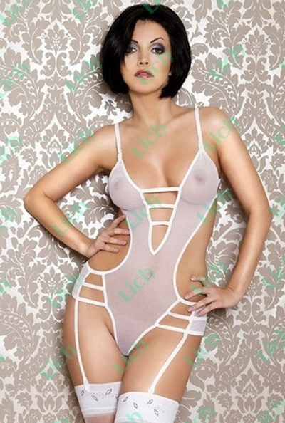 Прозрачное боди с бретелями