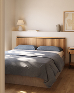 Licia Изголовье кровати из массива манго и металла с черной отделкой для кроватей 180 см