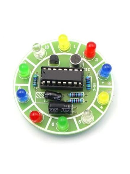 Набор для самостоятельной сборки и пайки (конструктор) "Световые эффекты управляемые звуком" на микр