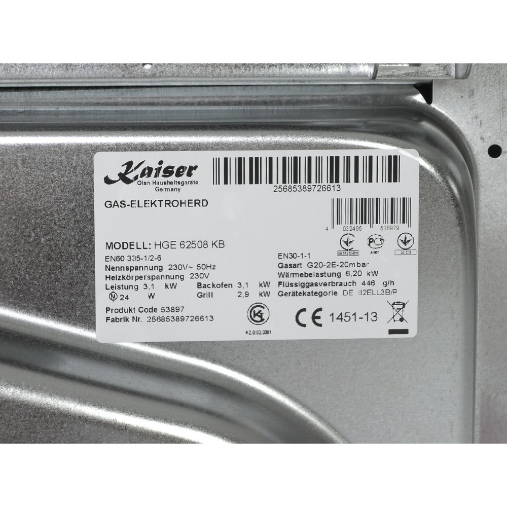 Плита комбинированная Kaiser HGE 62508 KB