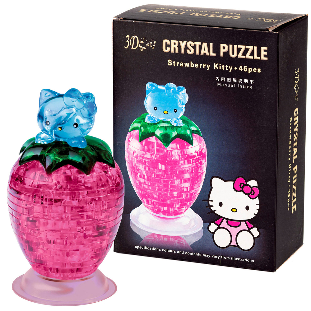 3D-Пазл Клубника Crystal Puzzle, Розовая