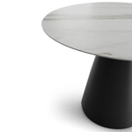 Стол круглый Ikon 100, керамика матовая, белая