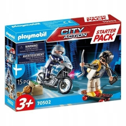 Конструктор Playmobil City Action Стартовый набор Полицейский мотоцикл 70502