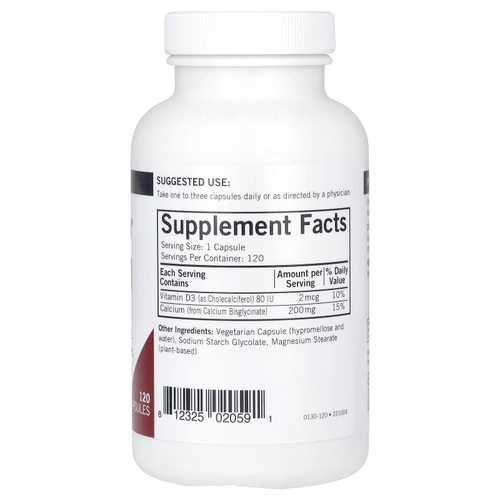 Kirkman Labs, кальций с витамином D3, 200 мг, 120 капсул