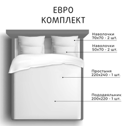 _20_КПБ евро ЭСТЕТИКА ТАОРМИНА, сатин-жаккард, 4 наволочки