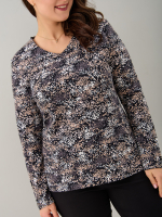 Лонгслив ЛНкл-080/черный-бежабстракция