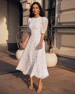 Платье Sabrina flower blue